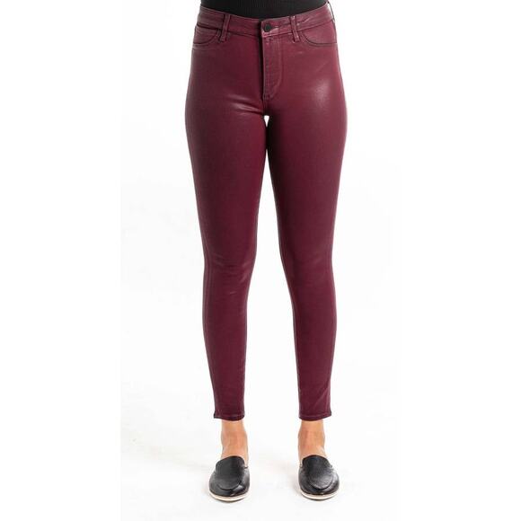 Articles of Society Hilary High Rise Ankle Skinny Pant Armour Wax Maroon Size 30 - Picture 5 of 8